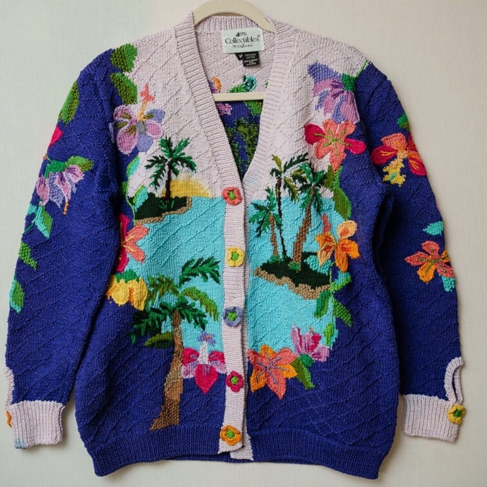 Island-Themed Cardigan